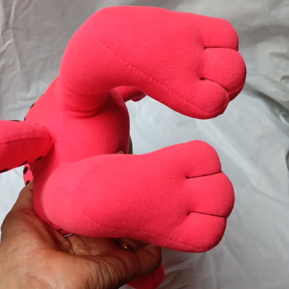 Toy Factory Nickelodeon Neon Red Cartoon Cat Plush Toy Preowned - Picture 5 of 8